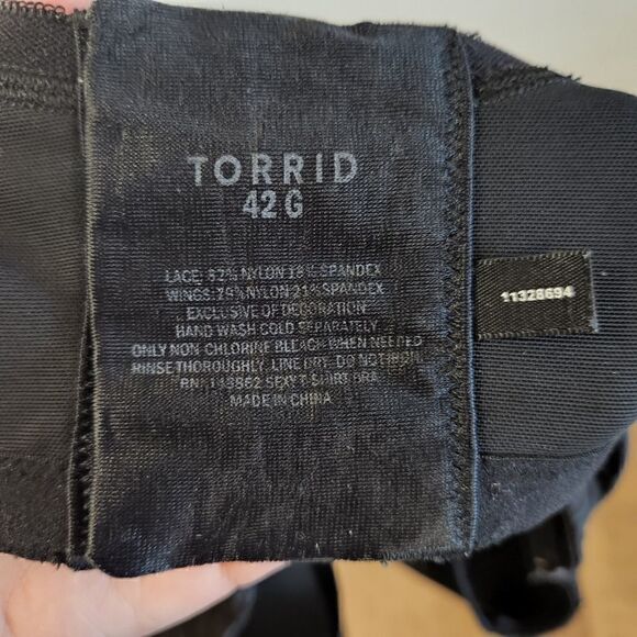 Torrid Black Lace Underwire Bra Size 42G - Picture 3 of 4